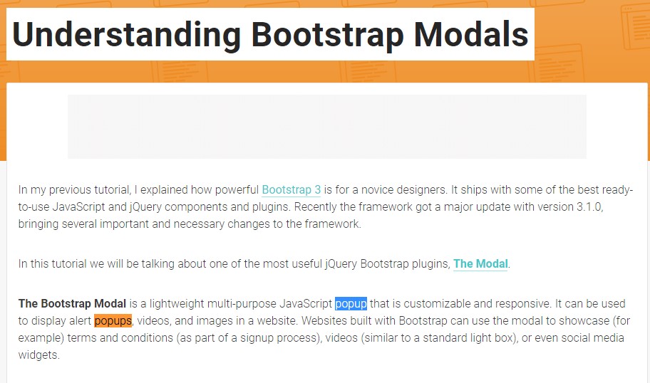  Yet another  valuable  information about Bootstrap Modal Popup